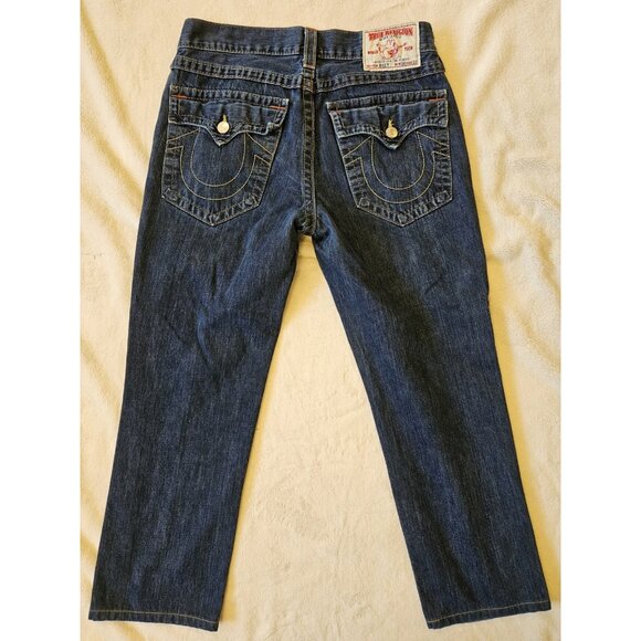 True Religion World Tour Billy Jeans Medium Wash Straight Size 34 Flap Pocket - Picture 5 of 14